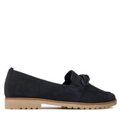 Mokasyny Tamaris. Niebieskie mokasyny Tamaris, bez wzorów. Za 279.99 zł.