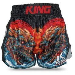 Szorty do boksu tajskiego King Pro Boxing Dragon. Czarne szorty KING PRO BOXING, bez wzorów, sportowe. Za 317.00 zł.