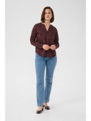 Kaffe Bluzka w kolorze czerwonym rozmiar: 42. Czerwone bluzki Kaffe, bez wzorów, z wiskozy, bez kołnierzyka, bez ramiączek. Za 69.99 zł.