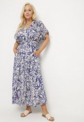 Niebieska Sukienka Wiskozowa w Kwiaty Rozkloszowana Efrisa. Niebieskie sukienki Born2be, na co dzień, xl, bez wzorów, z wiskozy, eleganckie, bez kołnierzyka, bez ramiączek, maxi, rozkloszowane. W wyprzedaży za 76.49 zł.