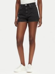 Tommy Jeans Szorty jeansowe DW0DW23057 Czarny Regular Fit. Czarne szorty Tommy Jeans, bez wzorów, z bawełny. Za 289.99 zł.