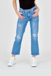 7 FOR ALL MANKIND Niebieskie jeansy Straight. Niebieskie jeansy 7 for all mankind, bez wzorów, z bawełny. W wyprzedaży za 499.99 zł.