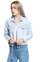 DAMSKA KURTKA JEANSOWA LEE RIDER DRAWSTRING JKT RELAXED L54LGGQB. Kurtki Lee, l, bez wzorów, z jeansu, bez kaptura. Za 199.99 zł.