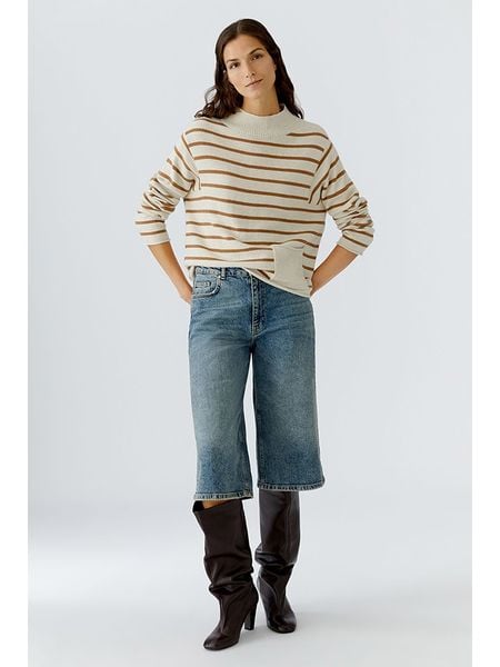 Oui Sweter w kolorze karmelowo-kremowym rozmiar: 40. Brązowe swetry Oui, bez wzorów, z wełny, bez ramiączek. Za 338.21 zł.