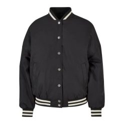 Damska kurtka oversize z recyklingu Urban Classics College. Czarne kurtki Urban Classics, l, bez wzorów, z poliesteru, vintage, bez kaptura. Za 339.85 zł.