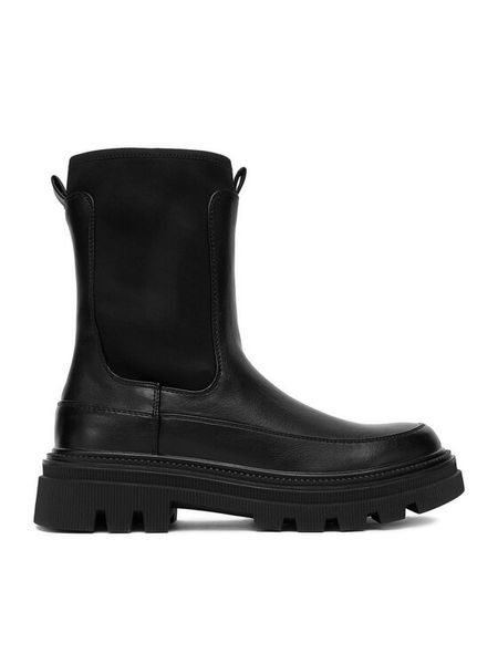 DeeZee Sztyblety TYA80-J221 Czarny. Czarne botki DeeZee, bez wzorów, z materiału, bez obcasa, na płaskiej podeszwie, bez zapięcia. Za 219.99 zł.