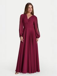 Swing Sukienka wieczorowa 5AI17100 Bordowy Regular Fit. Czerwone sukienki Swing, bez wzorów, z syntetyku, wizytowe, bez kołnierzyka, bez ramiączek. Za 789.99 zł.