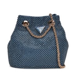Torebka Guess. Niebieskie kopertówki Guess, z aplikacjami, wizytowe, bez dodatków. Za 719.99 zł.