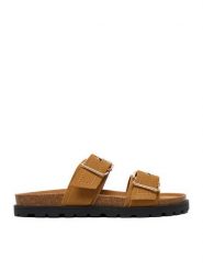 DeeZee Klapki CEO-HSCB25230318-2 Brązowy. Brązowe klapki DeeZee, bez wzorów, z materiału, bez obcasa, bez zapięcia. Za 139.99 zł.