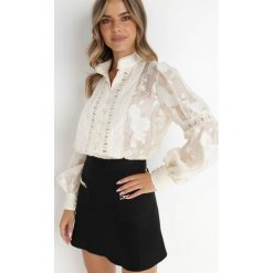 Beżowa Koszula Pheryle. Brązowe koszule Born2be, m, bez wzorów, z koronki, bez kołnierzyka, bez ramiączek. W wyprzedaży za 116.99 zł.