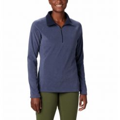 Bluza sportowa damska Columbia Glacial IV. Niebieskie bluzy bez kaptura Columbia, m, bez wzorów, z materiału, bez kaptura, trekkingowe. Za 99.99 zł.