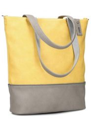 Zwei Torebka "J145" w kolorze szaro-żółtym - 37 x 36 x 15 cm rozmiar: onesize. Szare shopper bag Zwei, bez wzorów, z materiału, na ramię, bez dodatków. Za 199.65 zł.