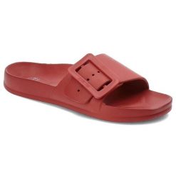 Klapki damskie Big Star, wsuwane basenowe klapki z tworzywa, czerwone, FF274A385. Czerwone klapki BIG STAR, bez wzorów, eleganckie, bez obcasa, bez zapięcia. Za 52.00 zł.