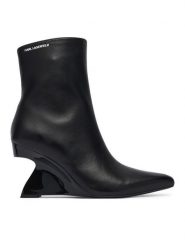 KARL LAGERFELD Botki Waverly KL34645 Czarny. Czarne botki KARL LAGERFELD, bez wzorów, ze skóry, bez obcasa, na słupku, bez zapięcia. Za 1,099.00 zł.