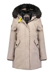 Geographical Norway Parka "Cherifa" w kolorze szarobrązowym rozmiar: L. Brązowe płaszcze Geographical Norway, l, z aplikacjami, bez kaptura. Za 294.97 zł.