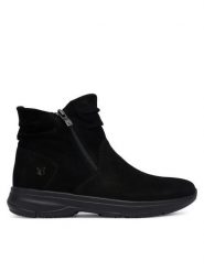 Caprice Botki 9-25450-45 Czarny. Czarne botki Caprice, bez wzorów, ze skóry, bez obcasa, na płaskiej podeszwie, bez zapięcia. Za 589.99 zł.