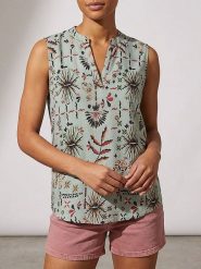 Sublevel Top w kolorze błękitnym ze wzorem rozmiar: M. Niebieskie topy Sublevel, m, bez wzorów, z wiskozy, bez kołnierzyka, bez ramiączek. Za 59.95 zł.