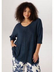 Aniston Sweter w kolorze granatowym rozmiar: 52. Niebieskie swetry Aniston, bez wzorów, bez ramiączek. Za 130.99 zł.