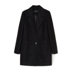Czarny płaszcz - Czarny. Czarne płaszcze Cropp, l, bez wzorów, z tkaniny, bez kaptura. Za 159.99 zł.