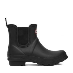 Kalosze Hunter. Czarne kalosze Hunter, bez wzorów, bez zapięcia. Za 219.99 zł.