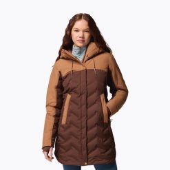 Płaszcz puchowy damski Columbia Mountain Croo III Mid Down. Brązowe płaszcze Columbia, bez wzorów, z puchu, sportowe, bez kaptura. Za 999.99 zł.