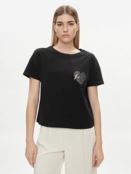 Liu Jo T-Shirt VA4156 JS923 Czarny Relaxed Fit. Czarne t-shirty Liu Jo, xs, bez wzorów, z bawełny, bez kołnierzyka, bez ramiączek. Za 129.99 zł.