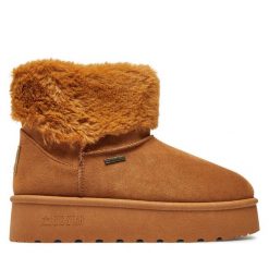 Śniegowce Big Star Shoes. Brązowe śniegowce BIG STAR SHOES, bez wzorów, bez zapięcia. Za 199.99 zł.