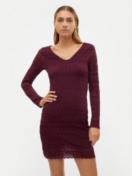 Vero Moda Sukienka koktajlowa Zoe 10315445 Bordowy Slim Fit. Czerwone sukienki Vero Moda, l, bez wzorów, z syntetyku, wizytowe, bez kołnierzyka, bez ramiączek. Za 89.99 zł.