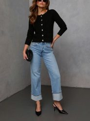 LA Angels Kardigan w kolorze czarnym rozmiar: S. Czarne swetry LA Angels, s, bez wzorów, ze splotem, bez ramiączek. Za 152.99 zł.