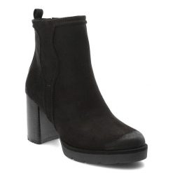 Czarne Botki Marco Tozzi Modne Obuwie Damskie. Czarne botki Marco Tozzi, bez wzorów, z jeansu, eleganckie, bez obcasa, na obcasie, bez zapięcia. Za 259.00 zł.