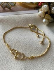 Luseera Pozłacana bransoletka z cyrkoniami rozmiar: onesize. Żółte bransoletki Luseera, z cyrkonią, pozłacane. Za 39.99 zł.