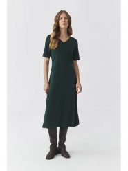 TATUUM Sukienka w kolorze ciemnozielonym rozmiar: XL. Zielone sukienki Tatuum, xl, bez wzorów, bez kołnierzyka, bez ramiączek, midi, rozkloszowane. Za 174.43 zł.