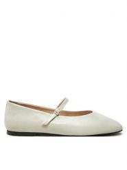 Calvin Klein Baleriny Mary Jane Ballerina - Lth HW0HW02307 Écru. Baleriny Calvin Klein, bez wzorów, ze skóry, bez obcasa, bez zapięcia. Za 339.99 zł.