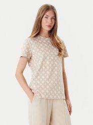 Guess T-Shirt V5YI04 I3Z14 Beżowy Regular Fit. Brązowe t-shirty Guess, xl, z aplikacjami, z bawełny, bez kołnierzyka, bez ramiączek. Za 129.99 zł.