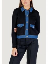 Morgan Kardigan 251-MNAKI Czarny Regular Fit. Czarne swetry Morgan, s, bez wzorów, z bawełny, bez ramiączek. Za 349.99 zł.