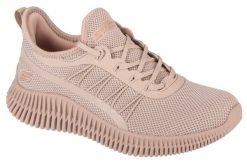 Buty sportowe Sneakersy damskie, Skechers Bobs Geo-New Aesthetics. Brązowe buty treningowe Skechers, bez wzorów, z materiału, przed kostkę, bez zapięcia, trekkingowe. Za 259.99 zł.