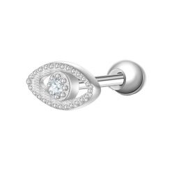 Glanzstücke München Kolczyki Wszechwidzace oko Srebro wysokiej próby Srebrny 1 ct Damski. Szare kolczyki Glanzstücke München, z cyrkonią, srebrne. Za 99.99 zł.