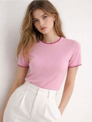 Wiskozowa bluzka - różowy. Czerwone bluzki Sinsay, l, bez wzorów, z wiskozy, bez kołnierzyka, bez ramiączek. Za 39.99 zł.