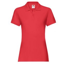 Damska Koszulka Polo Premium. Czerwone t-shirty sportowe fruit of the loom, l, bez wzorów, bez ramiączek. Za 67.99 zł.