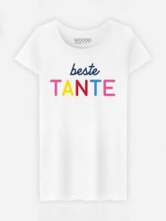 WOOOP T-shirt "Bestie Tante" w kolorze białym rozmiar: XL. Białe t-shirty Wooop, xl, bez wzorów, z bawełny, bez kołnierzyka, bez ramiączek. Za 52.17 zł.
