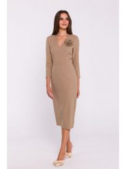 Stylove Sukienka w kolorze beżowym rozmiar: S. Brązowe sukienki Stylove, na co dzień, s, z aplikacjami, bez kołnierzyka, bez ramiączek, maxi, proste. Za 344.45 zł.