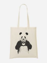 WOOOP Torba "Love Panda" w kolorze kremowo-czarnym - 36 x 43 cm rozmiar: onesize. Brązowe shopper bag Wooop, bez wzorów, z bawełny, na ramię, bez dodatków. Za 39.99 zł.