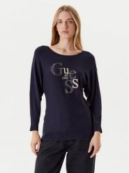 Guess Sweter W5YR22 Z2NQ2 Granatowy Regular Fit. Niebieskie swetry Guess, s, z aplikacjami, z wiskozy, bez ramiączek. Za 399.99 zł.