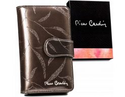 Portfel szary Pierre Cardin [DH] 02 LEAF 116. Szare portfele z aplikacjami, ze skóry. Za 62.00 zł.