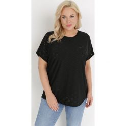 Czarna Bluzka Galiolea. Czarne bluzki Born2be, plus size, z aplikacjami, z dzianiny, bez kołnierzyka, plus size, bez ramiączek. W wyprzedaży za 41.99 zł.