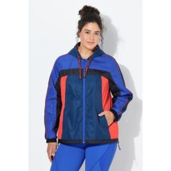 Damskie Kurtka outdoorowa z kapturem hydrofobowa ściągana sznurkiem na dole. Niebieskie kurtki Ulla Popken, plus size, bez wzorów, z materiału, z kapturem. Za 429.99 zł.