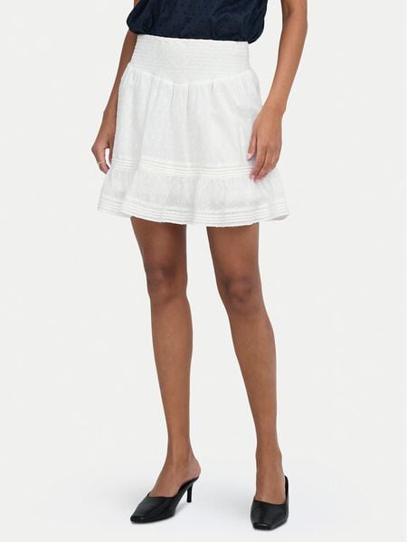ONLY Spódnica mini Katti 15376205 Biały Regular Fit. Białe spódnice ONLY, m, bez wzorów, z bawełny, mini, trapezowe. Za 129.99 zł.