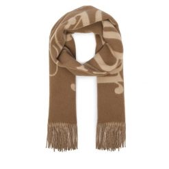Szalik Tommy Hilfiger. Brązowe szaliki i kominy Tommy Hilfiger, bez wzorów. Za 369.99 zł.
