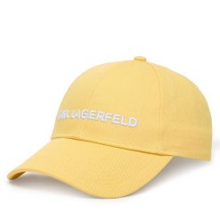 Czapka z daszkiem KARL LAGERFELD. Brązowe czapki z daszkiem KARL LAGERFELD, bez wzorów. Za 299.99 zł.