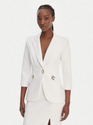 Elisabetta Franchi Marynarka GI-215-61E2-V590 Biały Regular Fit. Białe marynarki i żakiety Elisabetta Franchi, bez wzorów, z syntetyku, bez ramiączek. Za 2,509.00 zł.